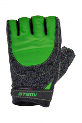 Перчатки д/фитнеса Atemi, AFG06GNS, черно-зеленые, размер S - фото