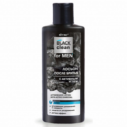 BLACK CLEAN FOR MEN ЛОСЬОН ПОСЛЕ БРИТЬЯ с активным углем, 150 мл. - фото