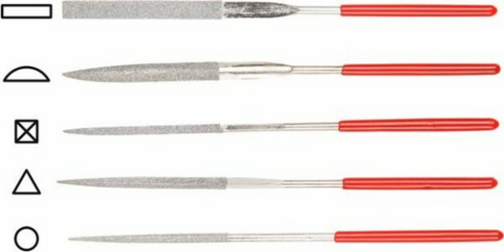 Набор надфилей алмазных 140х50х3мм 5шт., арт.ST4046-5