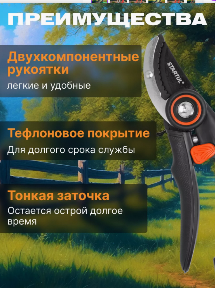 Секатор контактный 21см STARTUL GARDEN  арт.ST6410-01