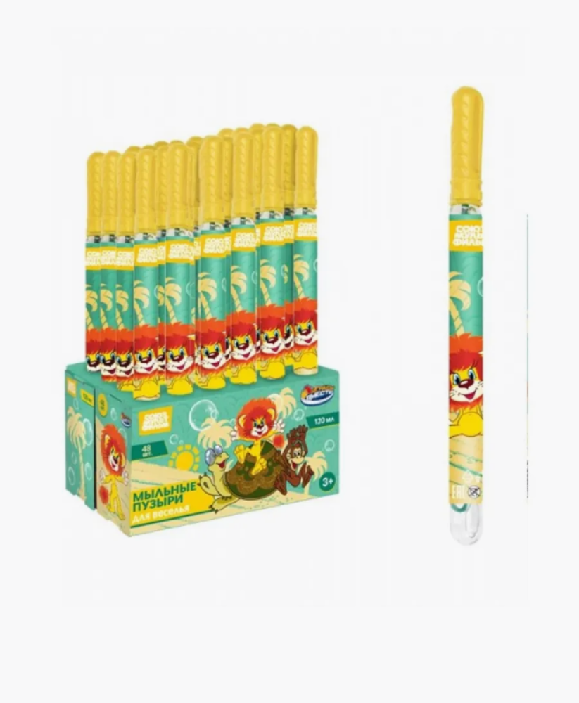 Мыльные пузыри СОЮЗМУЛЬТФИЛЬМ 120мл, в колбе, кор.30*12*15,5см ИГРАЕМ