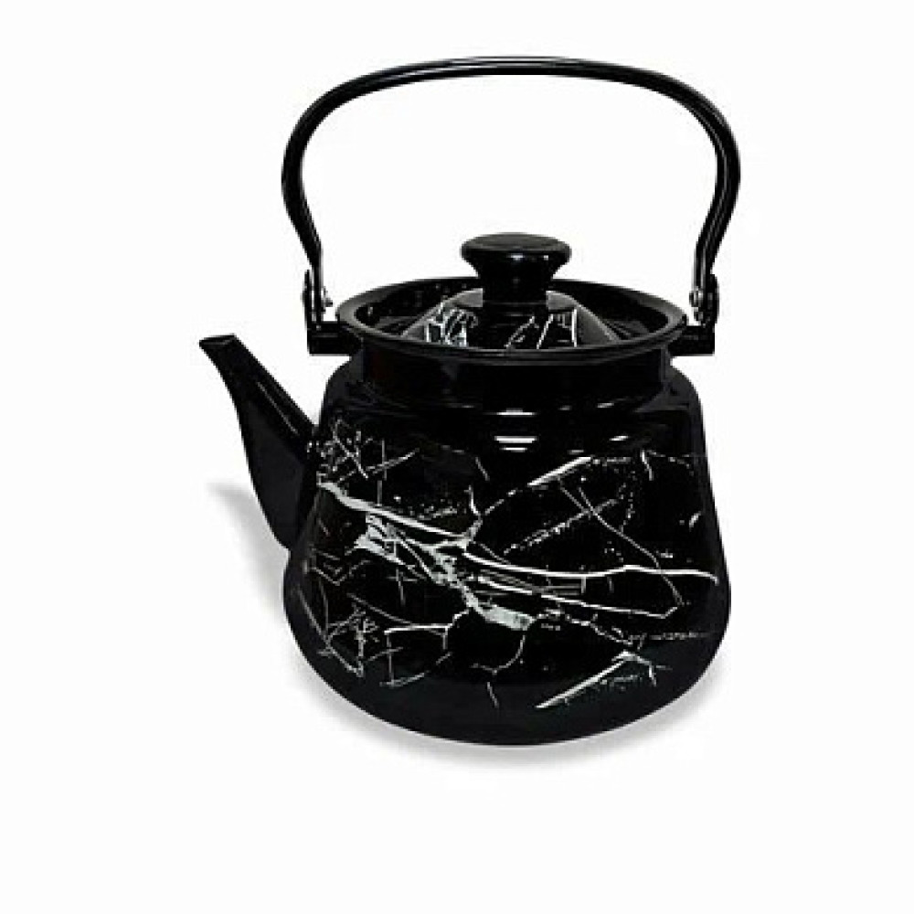 43515-133/6ЧрМ Чайник эмал кон. с мет.ручкой 3,5л  (черная) Черный мра