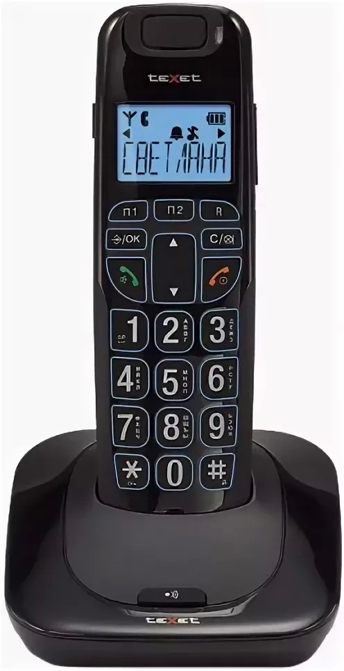 Бесшнуровой телефонный аппарат teXet TX-D7505А (черный) - фото