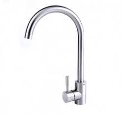 14382 Смеситель STONE д/кухни из нерж стали с пов выс изл - фото