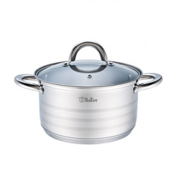 Кастрюля с крышкой Bollire BR-2003, 20см, прямая - фото