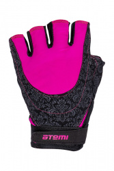 Перчатки д/фитнеса Atemi, AFG06PM, черно-розовые, р. M - фото