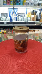 БАНКА Д/СЫП.ПРОД. стекл. 600 мл с дер. кр. (арт. 100037-4) - фото