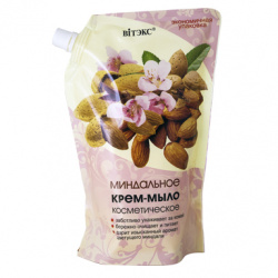 МИНДАЛЬНОЕ Крем - мыло  косметическое, пакет дой-пак 750мл. - фото