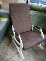 Кресло-качалка Санторини ткань Кофе, каркас дуб шамань
