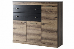 Н-р меб. JAGGER, Тумба 3D2S Цв. ДУБ МОНАСТЫРСКИЙ / ЧЁРНЫЙ - фото