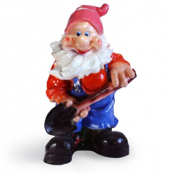 ИЗДЕЛИЕ ИЗ ГИПСА РФ ГНОМ С ЛОПАТОЙ АРТ.44 - фото