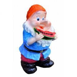 ИЗДЕЛИЕ ИЗ ГИПСА РФ ГНОМ С АРБУЗОМ АРТ.236 - фото