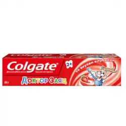 Colgate паста зубная детская Доктор Заяц с клубникой 50мл - фото