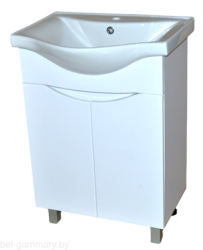 Тумба под умывальник с умывальником Гамма Люкс 13-56/3 У60 (без ручек) Базик-7060, - фото