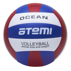 Мяч волейбольный ATEMI OCEAN, синт.кожа PU, син-красн-бел - фото