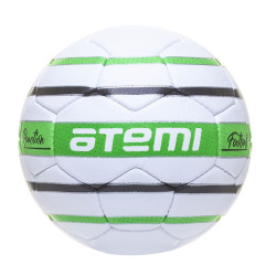 Мяч футб.ATEMI REACTION, PU, 1.4мм, белый/зеленый/черный, р.3, р/ш, 32 - фото