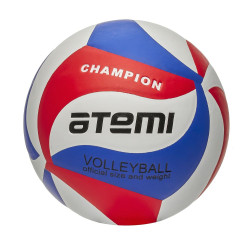 Мяч волейбольный Atemi CHAMPION синт.кожа PU Soft, син/бел/красн - фото