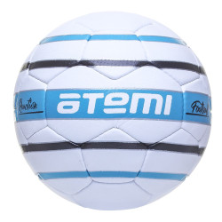 Мяч футб.ATEMI REACTION, PU, 1.4мм, белый/голубой/черный, р.5, р/ш, 32 - фото