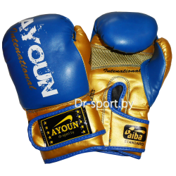 Перчатки бокс. DX  арт. 850-8 унц. синие - фото