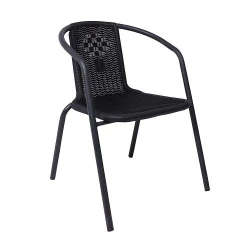 Кресло садовое VERONA роттанг-черный/сталь-черная - фото