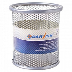 Стакан д/канц.принадл.мет.круглый серый, черный DV-5529 - фото