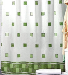 Шторки д/ванной POSTAKI green 180*200 п/э - фото