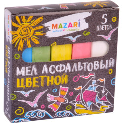 Мел асфальтовый цв., 5 цветов, карт.коробка арт. М-9006 - фото