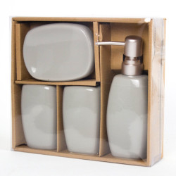 OE4601 Н-р д/ванной 4 пр.: диспенсер д/мыла, 2 стакана, мыльница - фото