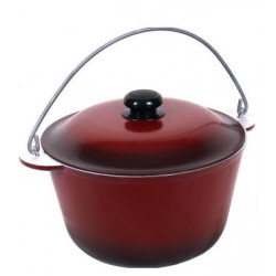 ЭКД08 Казан походный с внешн.стеклоэмал.покр.с кр., 8л - фото