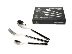 Н-Р СТОЛ.ПР. мет. 36 пр.: 24 ложки, 12 вилок (арт. HR002-1-36PC/BLACK) - фото