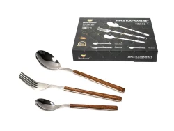 Н-Р СТОЛ.ПР. мет. 36 пр.: 24 ложки, 12 вилок  (арт. HR002-1-36PC/BROWN - фото