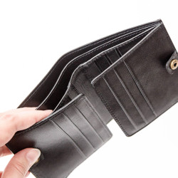 122-07-01-22 Кошелек сув. (нат. кожа). черный - фото