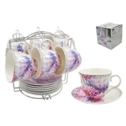 Чайный Н-р на метал. подставке  (12 пр.) Lavenir 220 мл, 14 см, C03-44 - фото