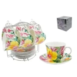 Чайный Н-р на метал. подставке  (12 пр.) Lavenir 220 мл, 14 см, C03-62 - фото