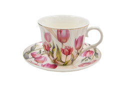 Чайная пара на подст. (4 пр.) Lavenir 220 мл, 13 см C03-522 4M фарфор - фото