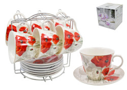 Сервиз на м/подст. (12 пр.) Lavenir 220 мл, 14 см, C03-518 12M фарф. - фото