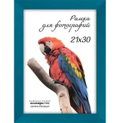 Рамка дерев. со стеклом 21х30 630/3050 (туркуаз) - фото