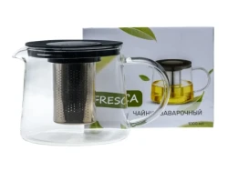 ЧАЙНИК ЗАВАРОЧНЫЙ стекл. 1 л/11 см с ситом (арт. WY-G039-1000) - фото