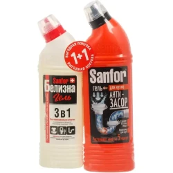 Набор Sanfor с-во TURBO, 750 г+ Белизна гель, 500 г - фото