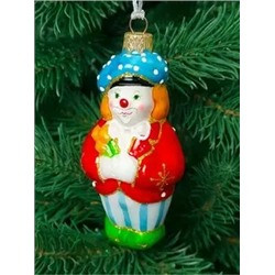 Елочная игрушка стеклянная декорированная 