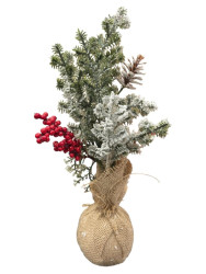 ЕЛКА Н/Г дек. украшенная в горшке 31 см (арт. BB102236) - фото