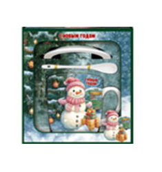 Н-р подарочный (кружка, ложка, блюдце)  из фарф. Арт. HK2336E - фото