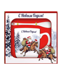 Н-р подарочный (кружка, ложка)  из фарф. Арт. AT1941E - фото