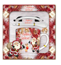 Н-р подарочный (кружка, ложка, блюдце)  из фарф. Арт. HK222 - фото