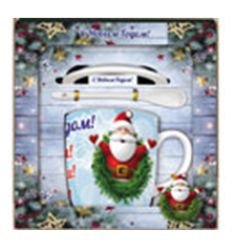 Н-р подарочный (кружка, ложка, блюдце)  из фарф. Арт. HK1992 - фото