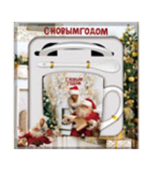 Н-р подарочный (кружка, ложка, блюдце)  из фарф. Арт. HK2209 - фото