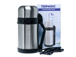 ТЕРМОС УНИВЕРС. из нерж.ст. 1 л с руч. и рем. (арт. NG-1000-1) - фото