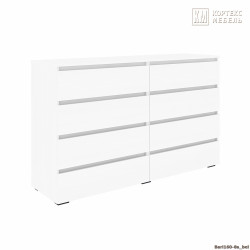 Комод БАРИ 160 8ш (Белый / Белый / Белый) - фото