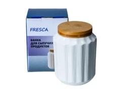 БАНКА Д/СЫП.ПРОД. фарф. 1л с бамб.кр. (арт. PJ03400-L1) - фото