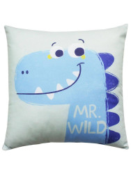 Подушка дек. DINO. MR. WILD. 33x33 мятный, синий, белый Арт. 63-568 - фото